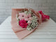 pure seed bq621 light pink & hot pink roses hand bouquet