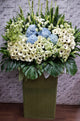 pureseed sy140 + Hydrangeas, Gerberas, Eustomas, Lilies, Orchids and Tuberoses. + sympathy stand