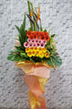pure seed op086 +  multi-coloured Gerberas + opening stand