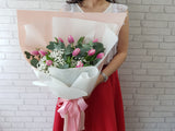 Tulip & Baby Breath Hand Bouquet - BQ589