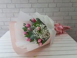 Tulip & Baby Breath Hand Bouquet - BQ589