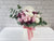 pure seed bk867 10 light pink roses + 5 white ping pongs + caspia flower box