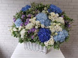 Huge Hydrangeas & Eustoma Flower Basket - BK565