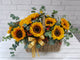 pure seed bk872 10 sunflowers & red berries flower basket