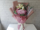 Calla Lily & Hydrangeas Hand Bouquet - BQ629