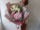 Calla Lily & Hydrangeas Hand Bouquet - BQ629