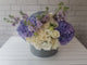 pure seed bk848 huge purple hydrangeas + white roses + white eustomas + pastel purple matthiolas flower box