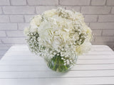 pure seed vs066 + Hydrangeas, Eustomas and Baby Breath + vase arrangement