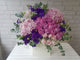 pure seed bk578 hydrangeas + eustomas + roses+ baby's breath + eucalyptus leaves flower box