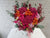 pure seed bk882 large pink & orange hued hydrangeas + eustomas + roses + orchids + eucalyptus leaves flower box
