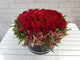 pure seed bk857 40 red roses & alstroemeria flower box