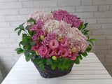 Cluster Hydrangeas Eustoma Basket - BK789