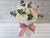 pure seed bk883 white & light pink roses + white eustomas + white hydrangeas + eucalyptus leaves flower box