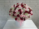 Rose & Baby Breath Flower Box - BK897