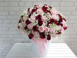 Rose & Baby Breath Flower Box - BK897