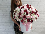 Rose & Baby Breath Flower Box - BK897