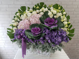 Regal Hydrangeas & Eustoma Flower Basket - BK896