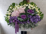Regal Hydrangeas & Eustoma Flower Basket - BK896