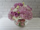 Lovely Pink Hydrangeas & Rose Vase-VS006