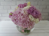 Lovely Pink Hydrangeas & Rose Vase-VS006