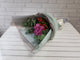 pure seed bq636 purple roses + red berries + eucalyptus leaves hand bouquet