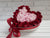 pure seed bk800 33 red & baby pink roses in heart shaped box