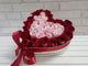 pure seed bk800 33 red & baby pink roses in heart shaped box