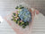 pure seed bq649 blue hydrangeas + pink roses + white eustomas hand bouquet