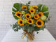 pure seed bk637 10 sunflowers + fruit casa + eucalyptus leaves table flower arrangement