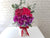 pure seed bk921 hot pink roses + purple mokara orchids + red hydrangeas + eucalyptus leaves flower box