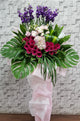 pure seed op147 + Eustomas, Hydrangeas and Gerberas, with Liatris + opening stand