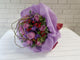 pure seed bq123 light purple roses + purple statice flowers + red berries flower bouquet