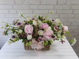 pure seed bk927 peony + anemone + trachymene + hellebore + allium mini white flower basket