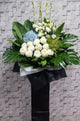 pureseed sy164 + hydrangeas, chrysanthemum + eustomas_ tuberoses + sympathy stand