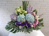 Grace Matthiola & Hydrangea Flower Basket - BK924