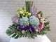 pure seed bk924 matthiolas + hydrangeas + roses + eustomas flower basket