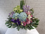 Grace Matthiola & Hydrangea Flower Basket - BK924