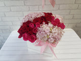Hydrangea & Rose Balloon Delight - BN107