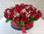 pure seed bk937 40 red roses & baby's breath flower box