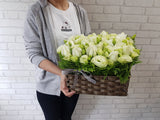 Delight Rose & Eustoma Basket - BK528