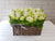 pure seed bk528 white roses & eustomas flower basket