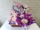 pure seed nb085 + Orchids and Hydrangeas with 1 x soft-toy and 1 x baby clothing set + new born arrangement
