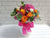 pure seed bk933 orange & purple roses + pink hydrangeas + eucalyptus leaves flower box