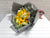 pure seed bq448 yellow roses + white eustomas + silver leaves flower bouquet
