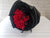 pure seed bq223 red roses flower bouquet with black feathers in black wrappers