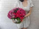 Opulent Mix Rose & Hydrangeas Vase - VS080