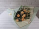 pure seed bq663 apricot colored roses + baby's breath + eucalyptus leaves hand bouquet