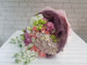 pure seed bq597 hydrangeas + roses + matthiolas + eustomas in nest-like wrappings