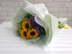 pure seed bq666 sunflowers & purple static flower bouquet