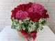 pure seed bk949 hydrangeas + roses + euphorbia leaves floral centerpiece